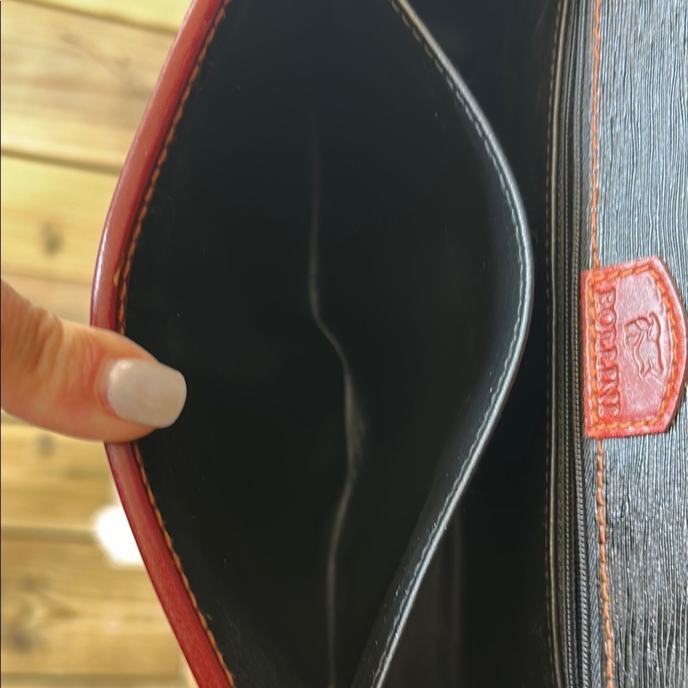 Bollini Genuine Italian Leather Black and Brown Crossbody Bag Classic Structured - Picture 13 of 16